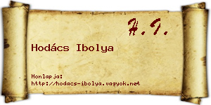 Hodács Ibolya névjegykártya