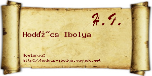 Hodács Ibolya névjegykártya